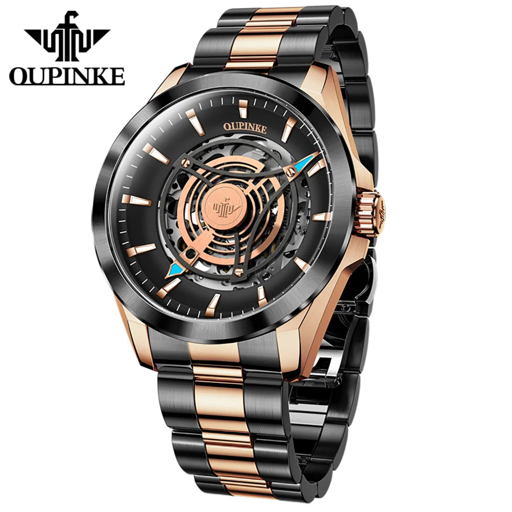OUPINKE 3206 Luxury Automatic Date Wrist Watches Men Full Screw Stainless Steel Mens Watches Private Label