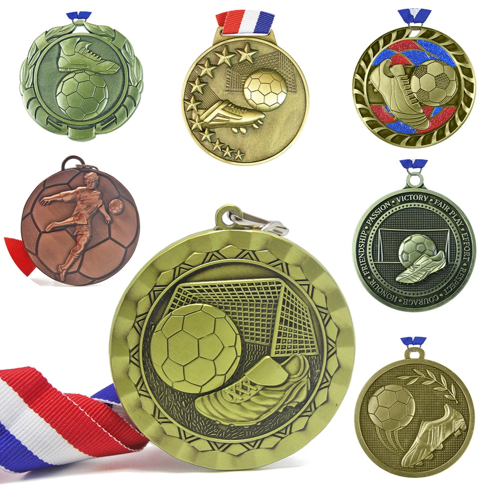 Wholesale Blank Football Medals Sports Meeting Gifts Promotion Souvenir Football Games Custom Metal School Medal Soccer Medals