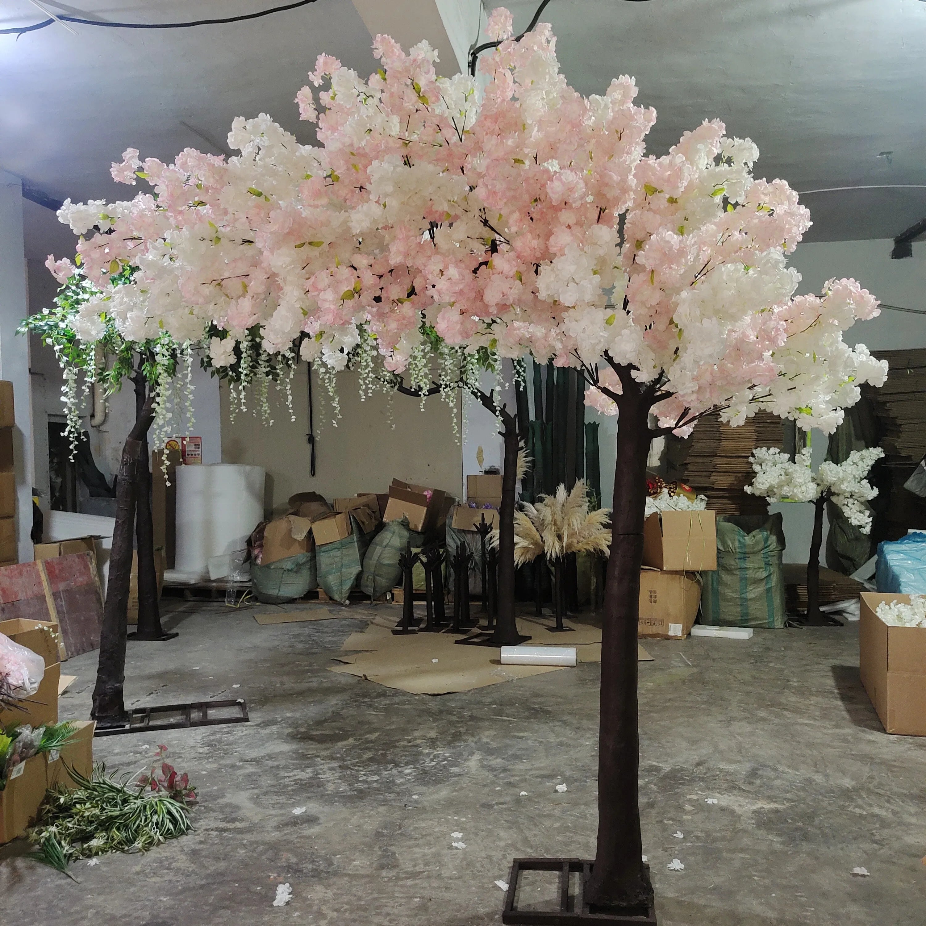 AT2004 Artificial Silk Cherry Blossom Tree Centerpiece 8ft Fake Japanese pink White Sakura Tree for Wedding Decoration