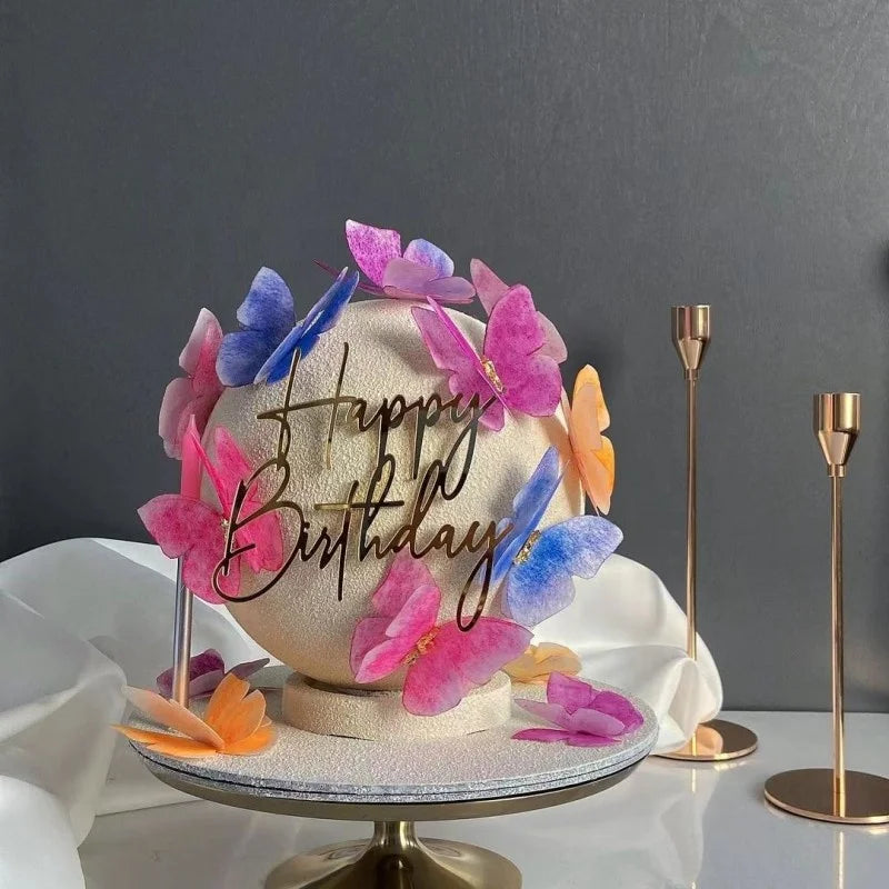 Customizable Acrylic Happy Birthday Cake Topper for Party Wedding Graduation Christmas Easter Cake Decoration