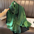 Hot Selling Ladies Long Large Soft Ombre Silk Head Hijabs Muslim Women Screen Printing Color Gradient Silk Printed Scarf Shawls