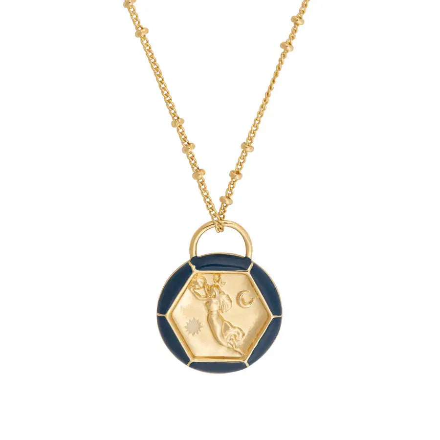 Laodun Ins Style Fashion Jewelry Necklace Creative Pendant Personalized Goddess Geometric Charm Brass Necklace Vermeil