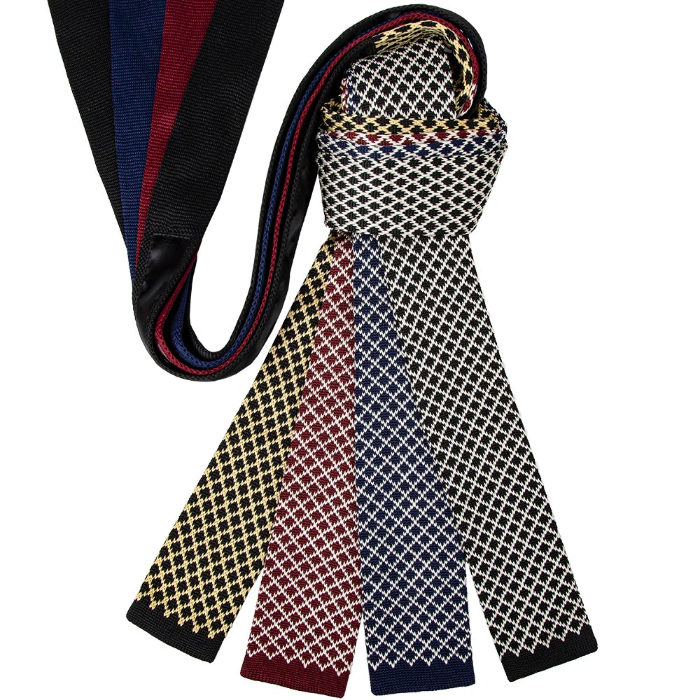 Men's Polyester Skinny Knit Neckties Fashionable Neck Ties