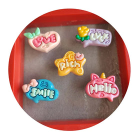 Custom Designs Kawaii Flatback Resins Cartoon Letters Planar Resin Cabochon for DIY Craft