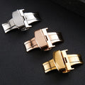 Custom 316L Stainless Steel Metal Folding Band Luxury Smart Butterfly Watch Buckle 18mm 24mm Polished Brushed Leather Clasp 22mm