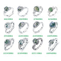 Abiding Plated Silver 925 Natural Stone Ring Fancy Cut Natural Inspired Moss Agate Engagement Ring for Anniversary Bridal