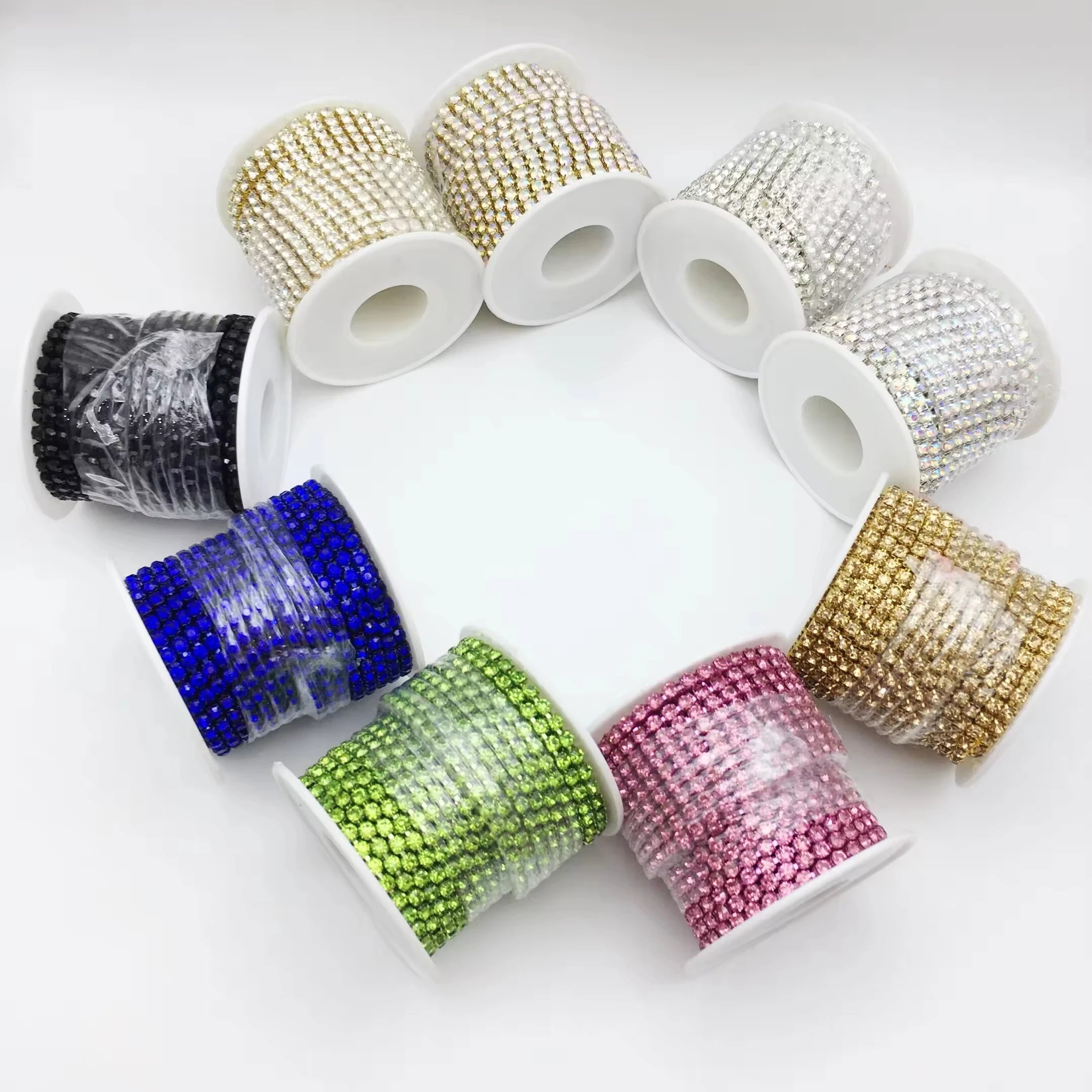 Claw Chain Decorative Rhinestone Wholesale Crystal Custom Sewn Ss16 Electrophoresis