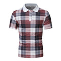 Fashion Trend Check Plaid Printed Color Slim-fit Pullover Custom Embroidery Logo Men's Polo Shirts