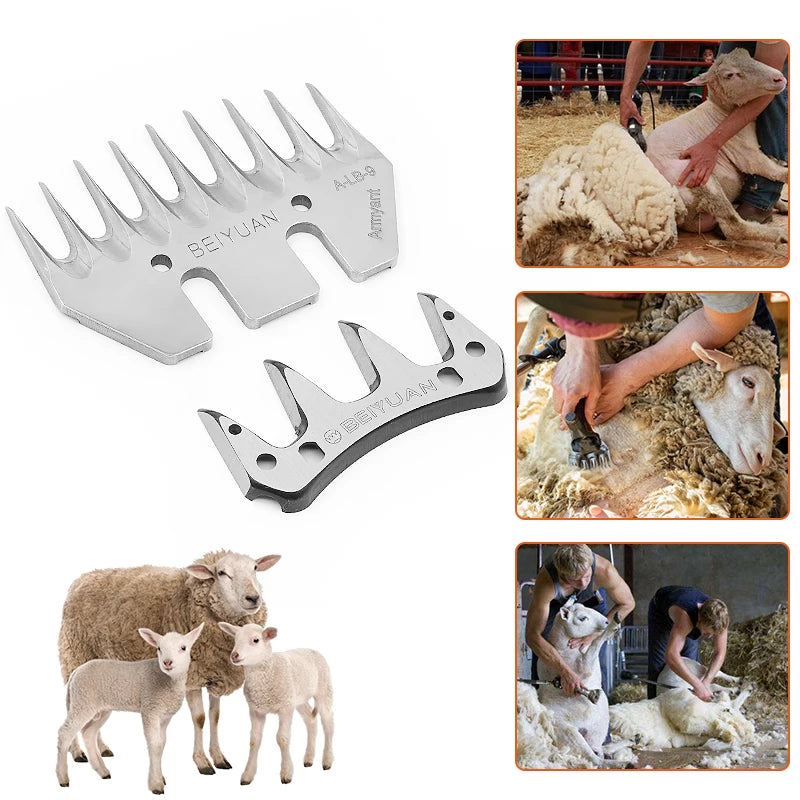 Sheep Clipper Blade Goat Sheep Clippers Blades 9Teeth Shears Kit Straight Goat Shearing Clipper Wool Scissors