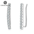 Fine Jewelry Original 925 Sterling Silver Long Ear Cuff D0.30CT Moissanite Bar Earrings for Women Girls