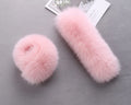 MWFur Winter Fashion Custom Made Girl's Pink Fox Fur Cuffs Slap on Wrist Slap Fashion fox Fur Cuffs Slap fox Fur Cuffs