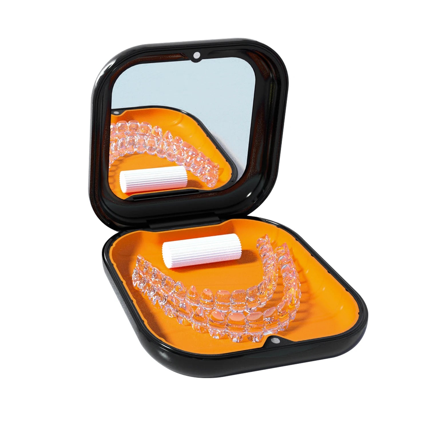Custom LOGO Plastic Silicone Waterproof Denture Retainer Storage Box for Orthodontic Invisible Braces Bacteria Isolation Square
