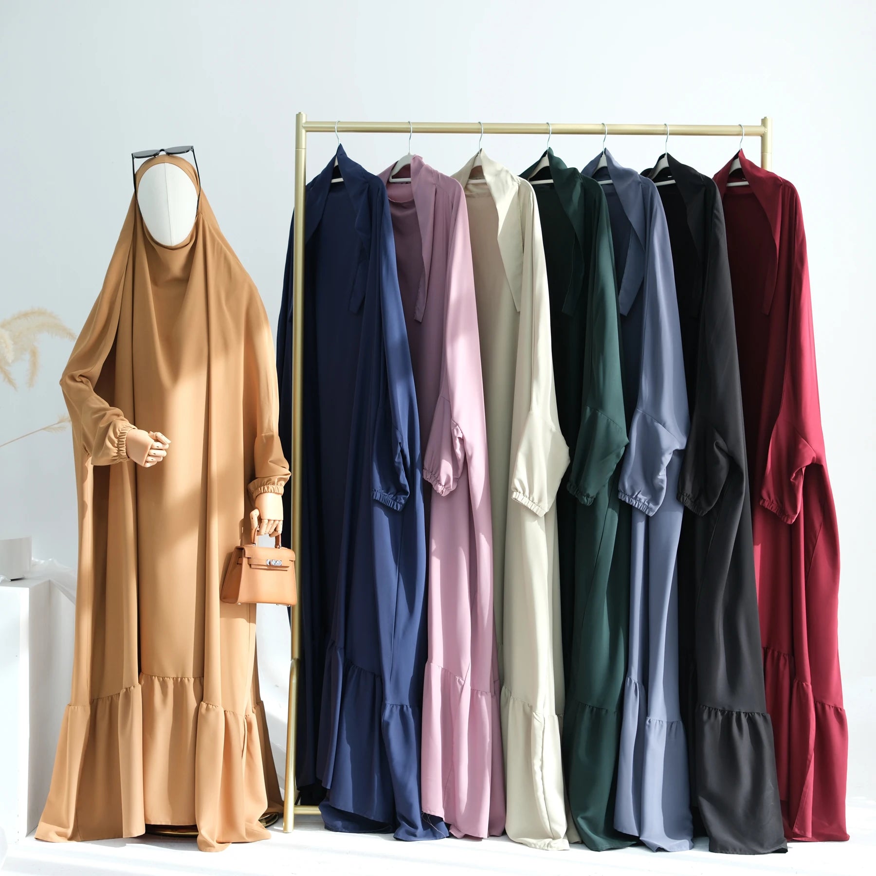 Loriya One Piece Jilbab Muslim Prayer Abaya Plus Size Women Dresses Overhead Khimar Nida Dubai Abaya EID Modest Muslim Clothing