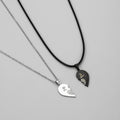 Trendy Stainless Steel Couple Necklace Fingerprint Love Heart Moon Star 2pcs Necklace for Couple Lovers Jewelry