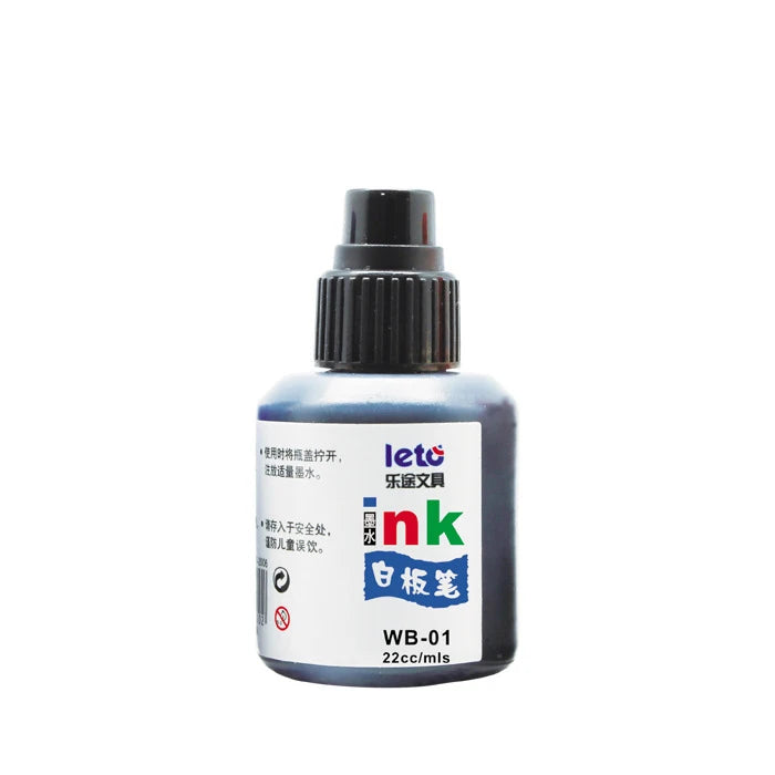 Leto 22ml Dry Erase Whiteboard Marker Ink 3 Colors Refillable Ink Pen Easy to Erase and Use