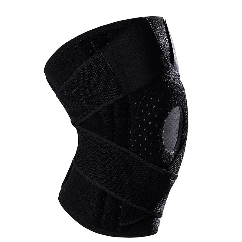 Neoprene Sport Knee Support Brace with Adjustable Pressure Straps Flexible Protective for Spring Season Relieves Knee Pain