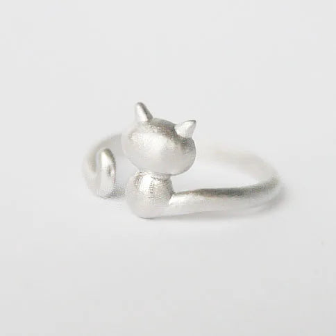 Wholesale Simple Design Jewelry Silver Open Adjustable Cat Rings for Women