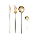 Portuguese Shiny Mirror Gold Stainless Steel Flatware Set Wedding High End Cutlery Set With Gift Box