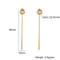 Simple Style Needle Tassel Threader 925 Sterling Silver Chain Stud Mini Earrings with Chain