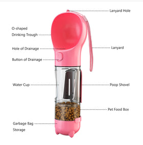 Other Pet Products Items New Custom Design Dog Drinking Bottle Multi-function Water Cup Four in One Recycling Dispenser
