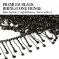 SINONG Classic Black Diamond Claw Chain with Tassel Stretch Feature for Clothing DIY Decoration Motif Rhinestones Shoes
