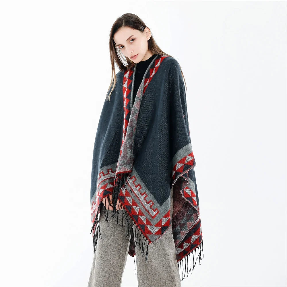 Women Warm Shawl Wrap Cape Winter Cardigan Sweaters Open Front Poncho Adult Classic Other Scarves & Shawls 1 Pc / Polybag 10 Pcs