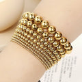 Beimai OEM Bracelet Stylish Beaded 18k Gold Stainless Steel Beads Elastic Bracelet