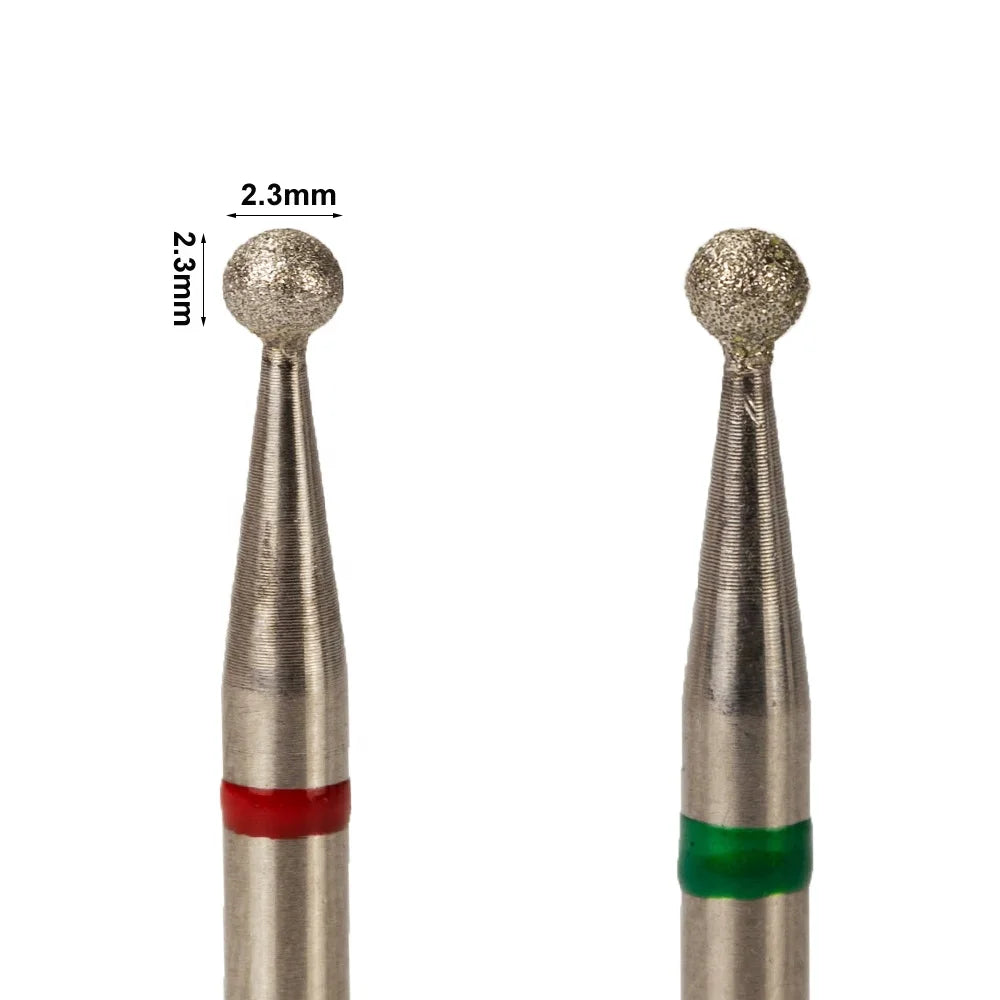 2.3mm Ball Fine Medium Pedicure Manicure Cleaner Burr Efile Russian Diamond Cuticle Drill Bit Nails