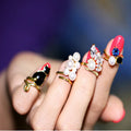 2020 Hot Sale Women Fashion Cat Pearl With Zircon Fingernail Ring Finger Nail Ring Crystal Nail Ring MegaBDM