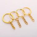 Wholesale Stainless Steel Keychain with 4-section Chain Accessories Metal Keyring with Chain Handmade DYI Keychain and Keyring