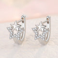 Glossy Hoop Earrings 925 Silver Star Earrings Piercing Accessory Trendy Huggie Female Hoops for Women