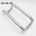 Hotel Office Shiny Round Tube Glass Door Handle Rustproof Stainless Steel 304 Workspace Glass Door Push Pull Handgrab