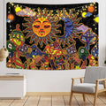 Skull Decoration Woven Printed Psychedelic Trippy Mushroom Moon Wall Tapestry 100% Cotton/Polyester Customizable for Bedroom