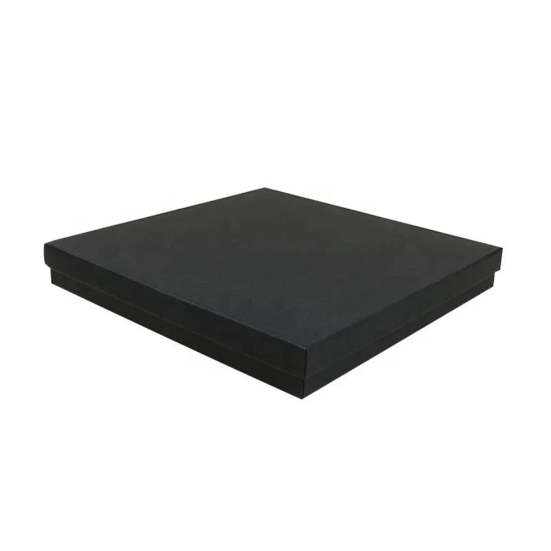 Wholesale Black Custom Luxury Rigid Cardboard Gift Lid and Base Box with Embossing Matt Lamination UV Coating
