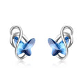 Hypoallergenic Birthstone Jewelry 925 Sterling Silver Sparkling Austrian Crystals Butterfly Stud Earrings