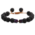 G2516 Wholesale Pulseras De Cuentas 8MM Adjustable Braided Rope Arrow Volcanic Lava Rock Stone Beaded Jewelry Bracelets