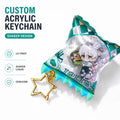 CNAWO Custom Acrylic Keychain Couple Anime Pattern Souvenir UV Printing Plastic Waterproof Lightweight Make Your Own Design