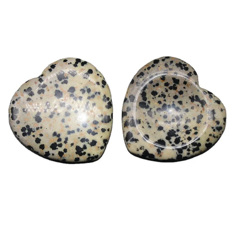 2026 Natural Crystal Dalmation jasper Worry Stone Gemstone Heart Shape Thumb Stones Best Crystals Product
