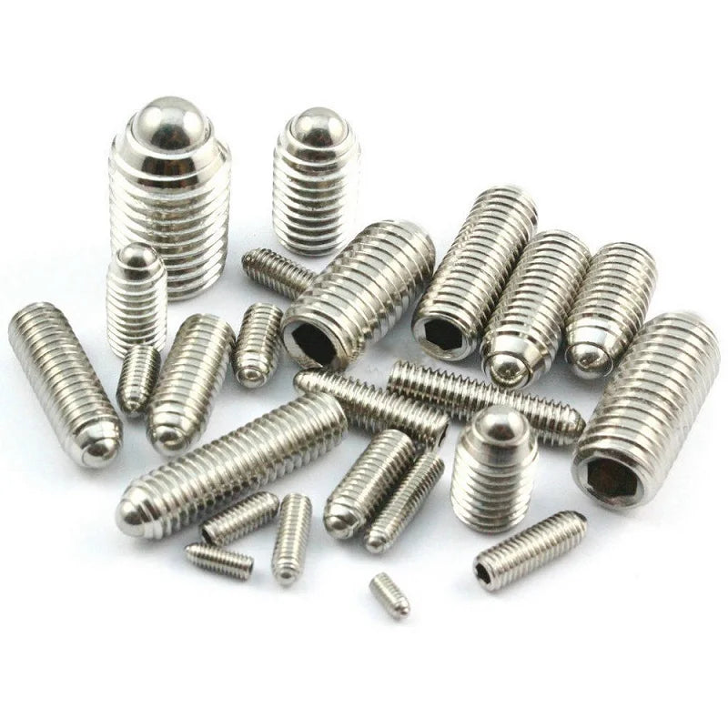 M3 M4 M5 M6 M8 M10 M12 M16 Stainless Steel SUS304 Spring Plunger Hex Socket Allen Ball Plunger Grub Point Set Screw