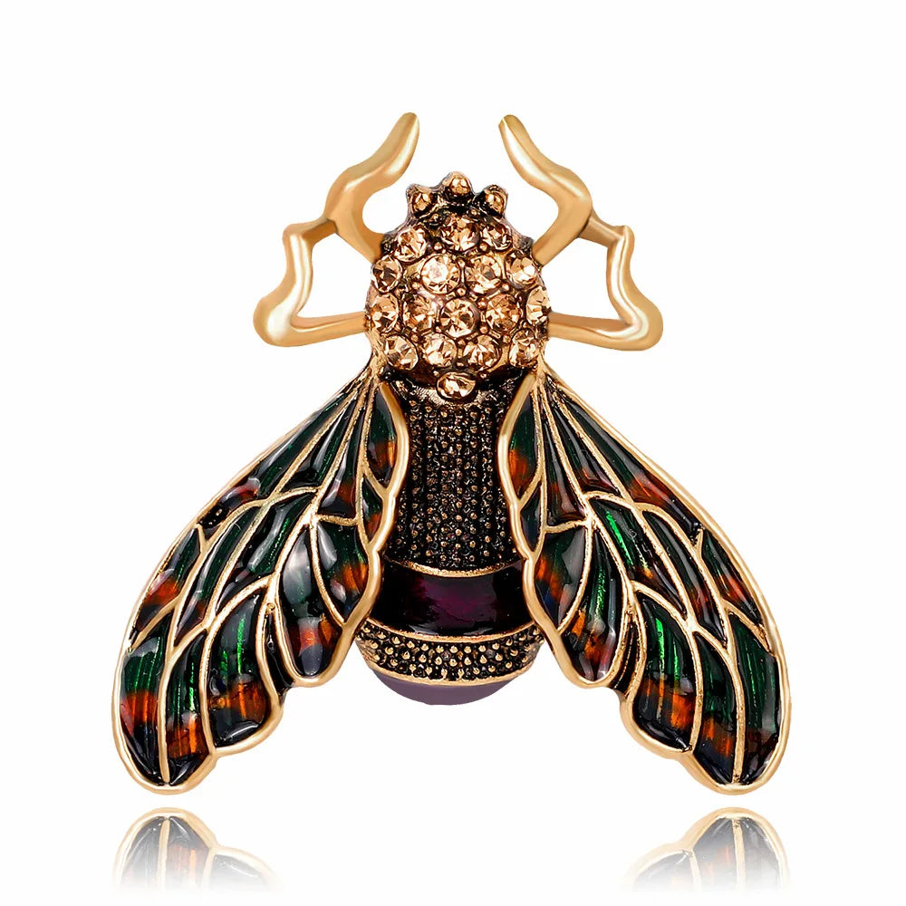 New Diamond Animal Bee Brooches Custom Women Insect Series Brooch Women Clothing Wholesale Accessories Pins