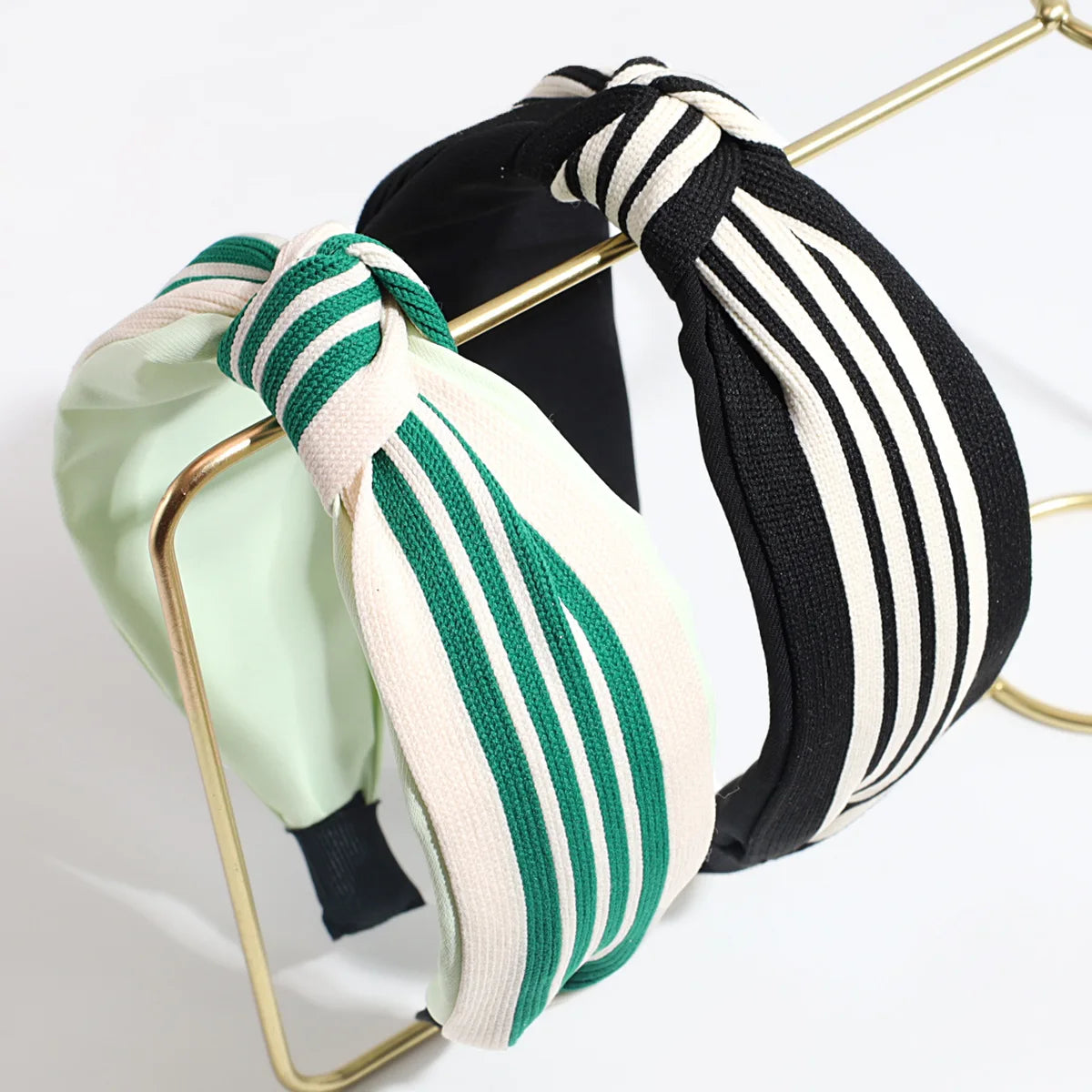 Cross-border Fashion French Elegant Retro Wide Edge Striped Knot Headband Go Out Casual 100 Headband Hair Accessories