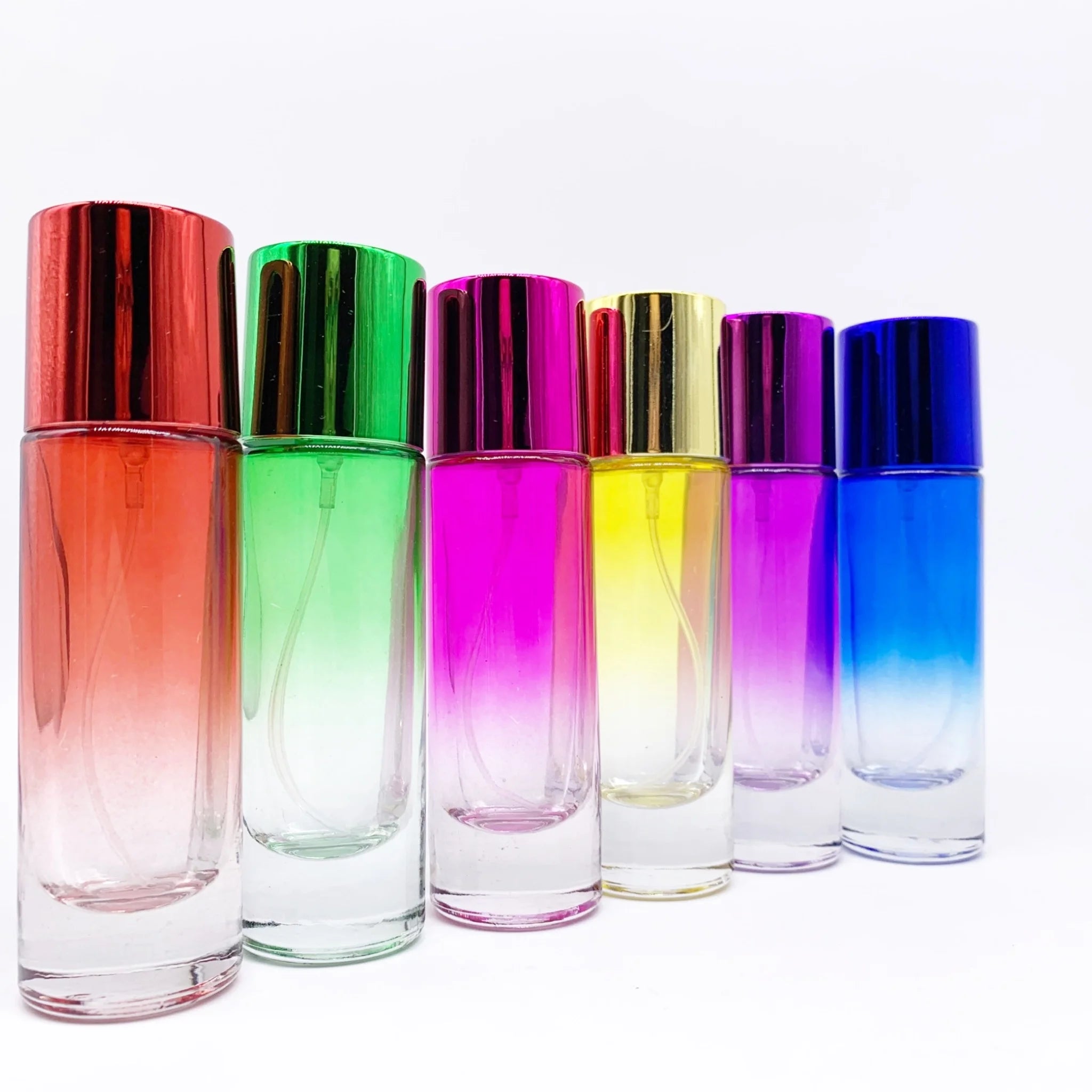 30ml Empty Cosmetic Perfume Bottle 30ml Travel Perfume Spray Bottle Cylindrical Colored Glass Perfume Bottle