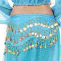 Wholesale Cheap Women Chiffon Hip Belts Golden Coins Belly Dancing Hip Scarves Adult Hand Made for Women Performance Adult Size