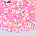 JUNAO Wholesale 2mm 3mm 4mm 5mm 6mm Jelly Dark Rose AB Crystal Strass Round Resin Rhinestones for Dress Jewelry