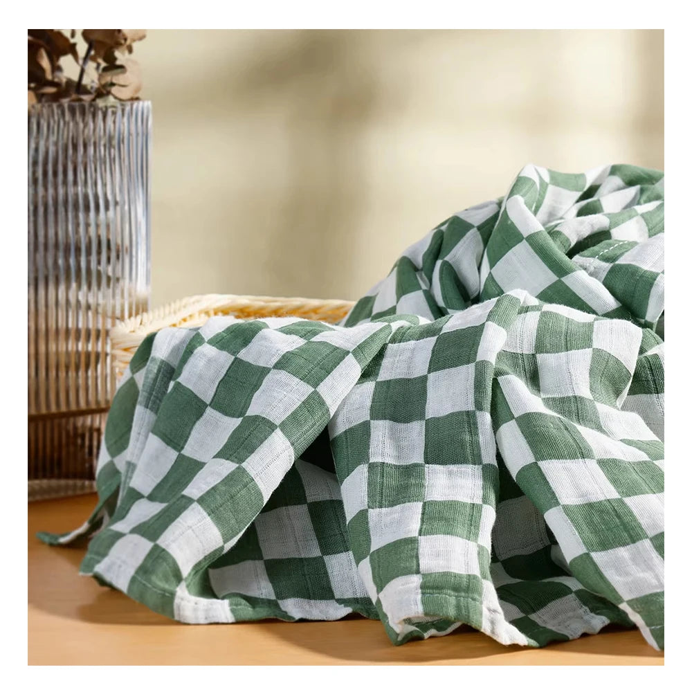 Kangobaby High Quality Infant Bath Towel 100% Cotton Muslin Swaddle Wrap Custom Print Baby Receiving Blanket