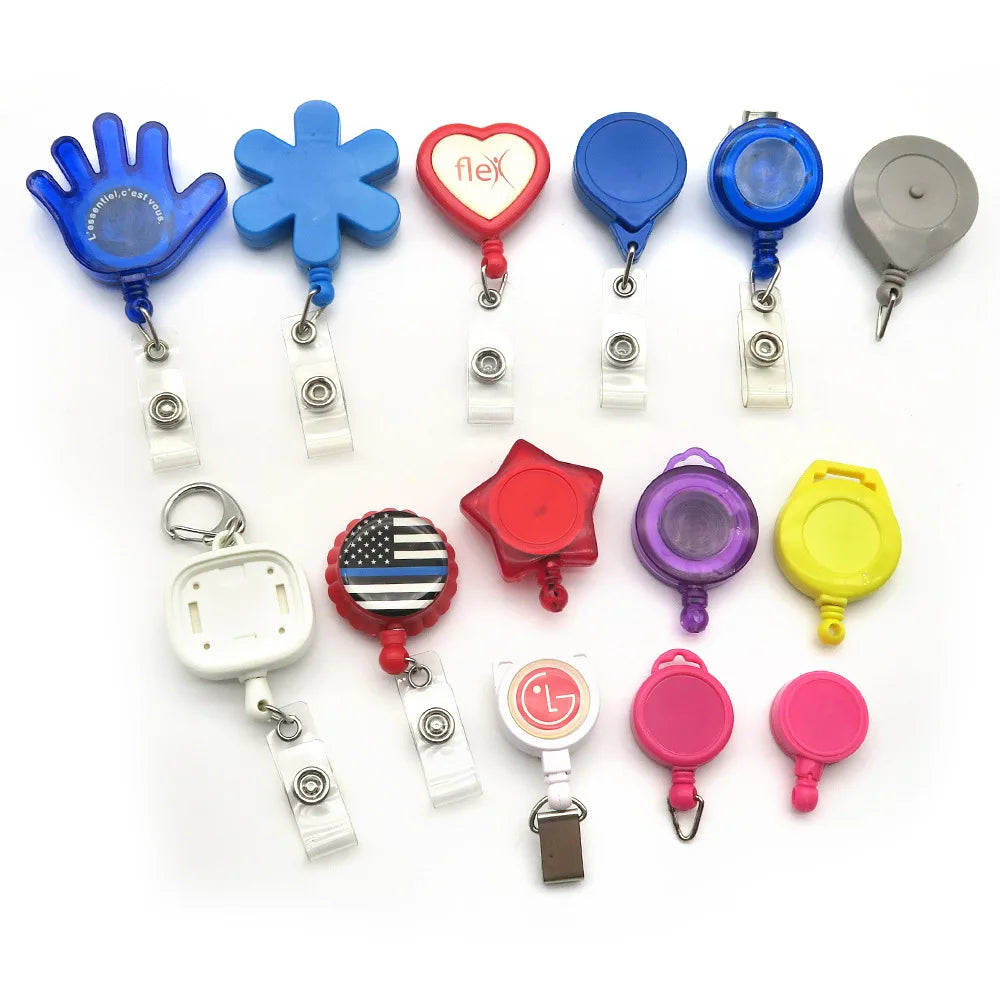 Wholesale Custom Retractable Badge Reel ID Card Clip Holder Anti-Lost Pull Yoyo Roller with Different Shaped Design Keychain