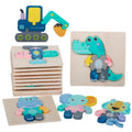 Creative Puzzle Jigsaw Animal and Vehicle Cartoon Shaped 3d Wooden Puzzle Educational Toy for Kids