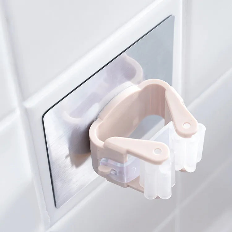 Decorative Mop and Broom Hanger Holders Bathroom Storage Organizer Toilet Clip Wall Mounted Mop Holder