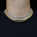 DUYIZHAO Hot Selling Hip Hop Style Round Shape Beaded Chain Necklace Brass Cubic Zirconia Gold Plated Fashion Jewelry Necklace