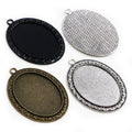 30x40mm Inner Size Vintage Baroque Style Cabochon Base Setting Charms Pendant Bezel Trays DIY Jewelry Necklace Supplies MegaBDM